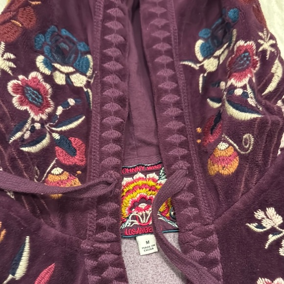 Johnny Was Purple Velour Embroidered Hoodie and Pants Set size M pre-owned. - Picture 2 of 8